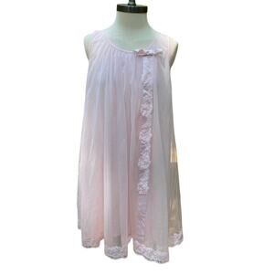 GORGEOUS Shift Slip Dress Pastel Pink Size Small/Medium lace Trim